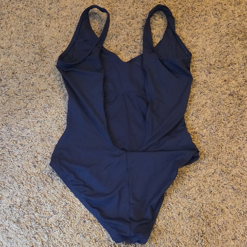 Andie Deep Navy V-Neck One-Piece Swimsuit - Picture 3 of 3
